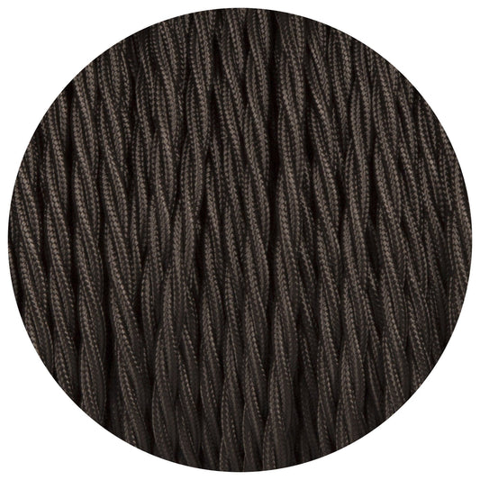 Black Twisted Fabric Braided Cable - Enamel Shades
