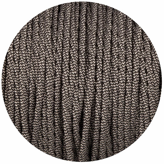Black & White Twisted Fabric Braided Cable - Enamel Shades