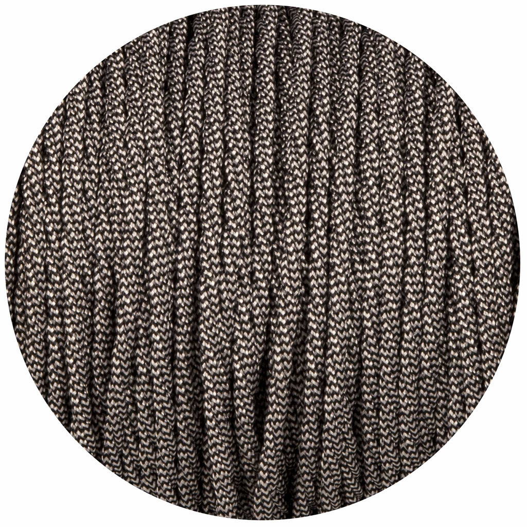 Black & White Twisted Fabric Braided Cable