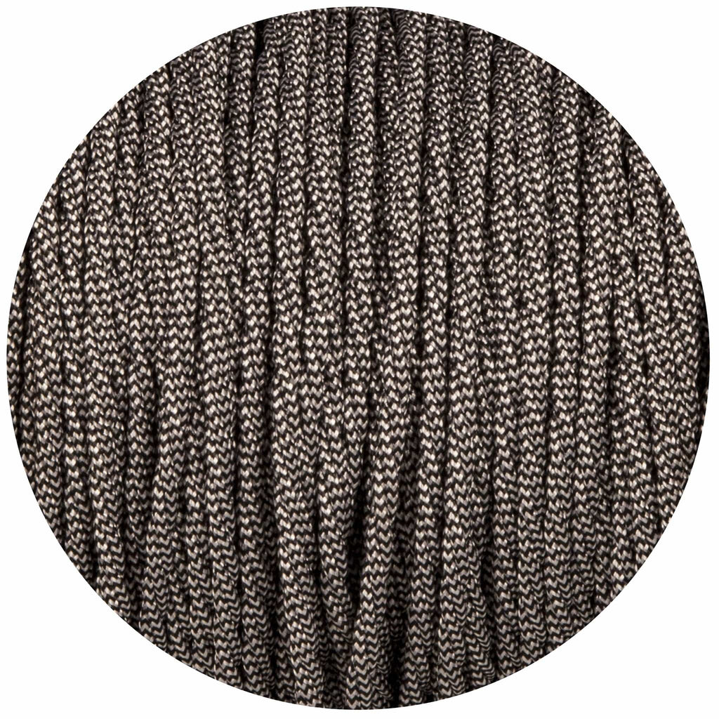 Black & White Twisted Fabric Braided Cable