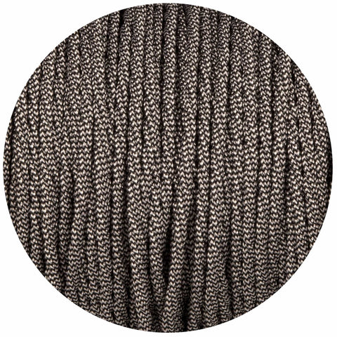 Black & White Twisted Fabric Braided Cable