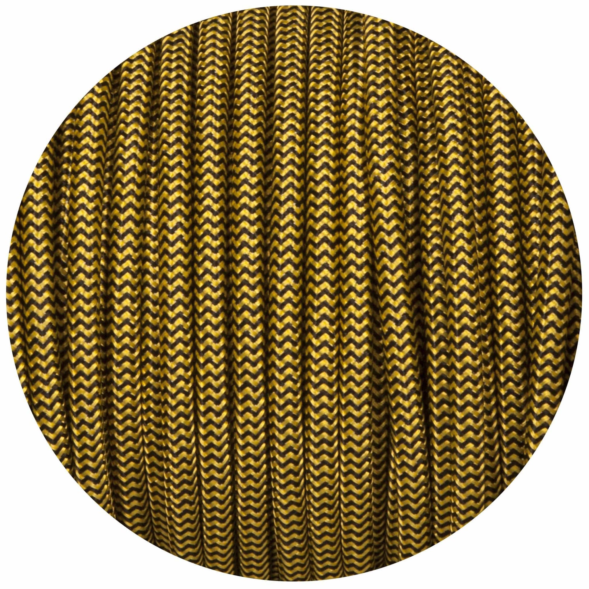 Black & Yellow Round Fabric Braided Cable - Enamel Shades