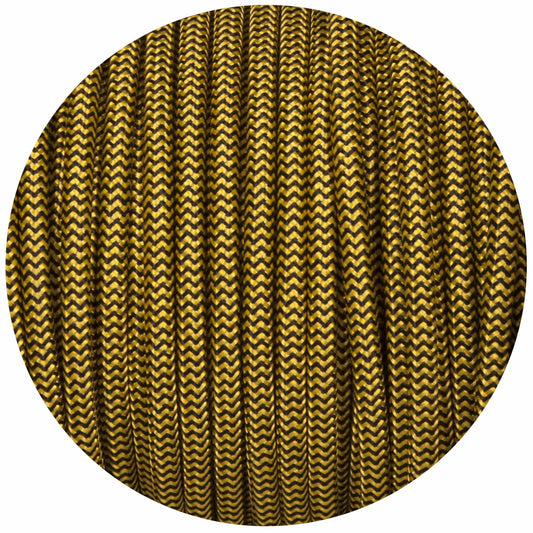 Black & Yellow Round Fabric Braided Cable - Enamel Shades