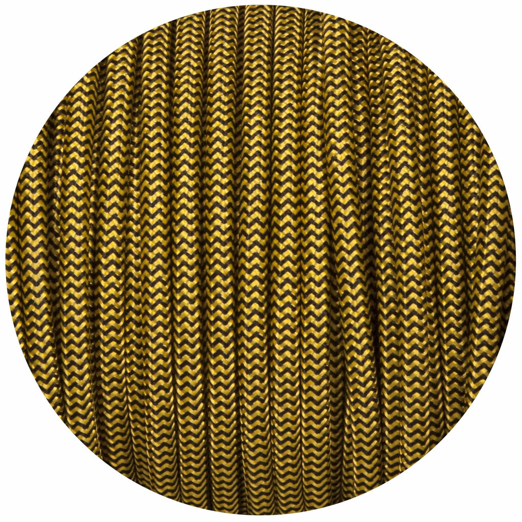 Black & Yellow Round Fabric Braided Cable