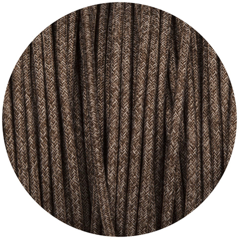 Uniform Brown Canvas Round Fabric Braided Cable