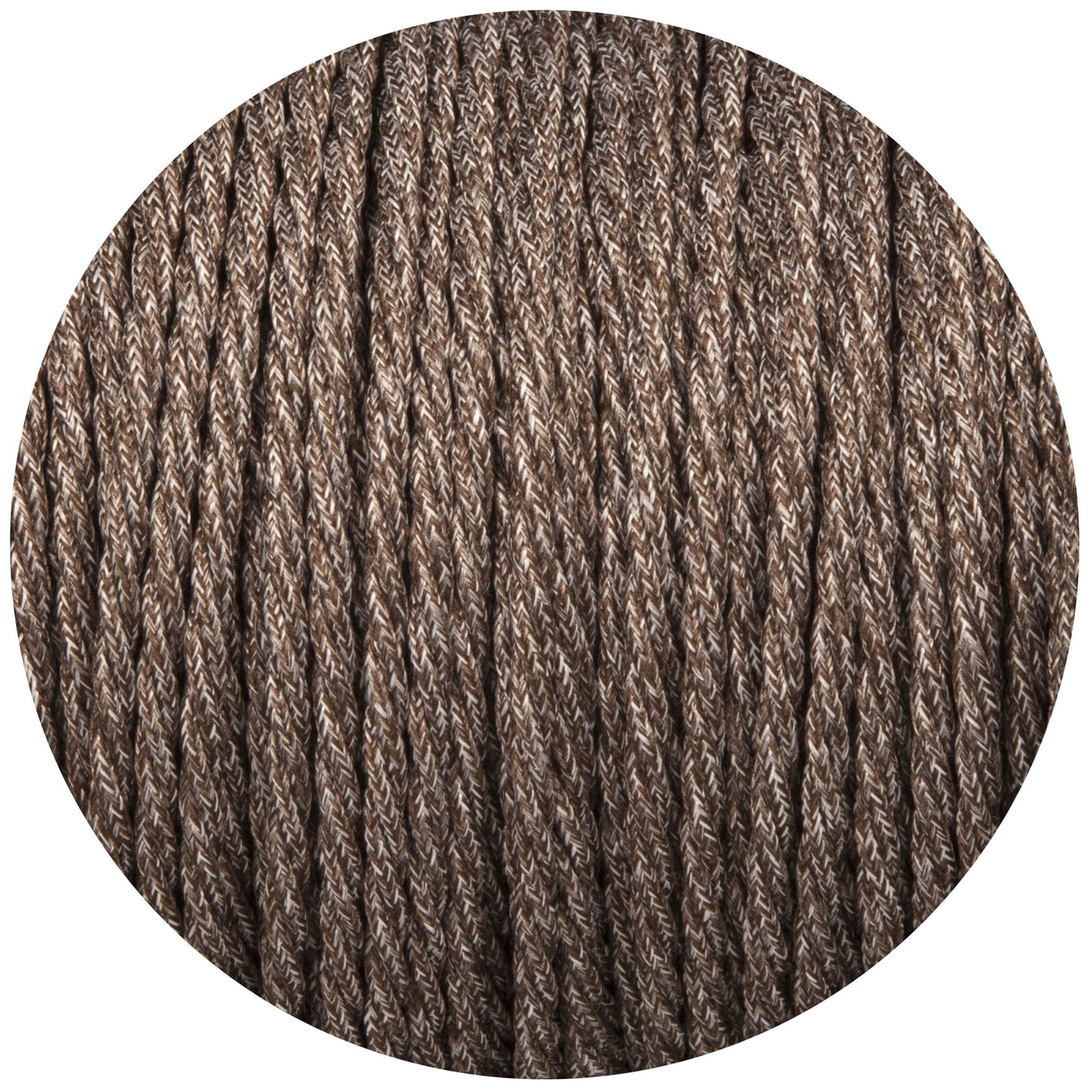 Brown Canvas Twisted Fabric Braided Cable - Enamel Shades