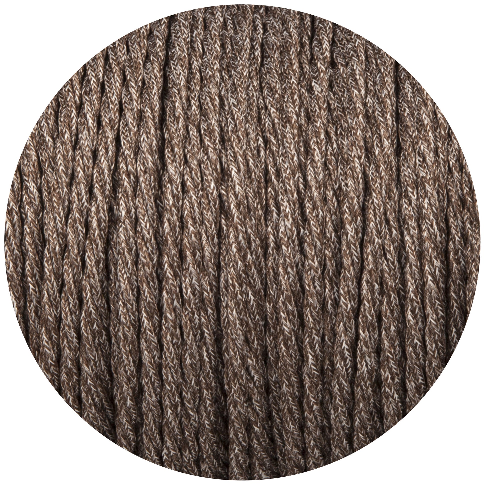 Brown Canvas Twisted Fabric Braided Cable - Enamel Shades