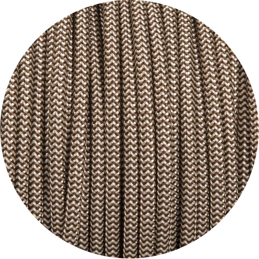 Brown & Cream Round Fabric Cable