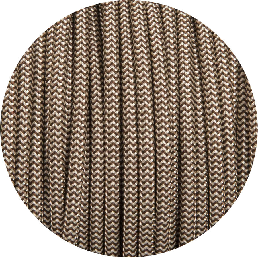 Brown & Cream Round Fabric Cable