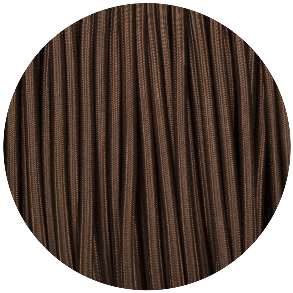 Brown Round Fabric Braided Cable