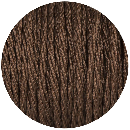 Brown Twisted Fabric Braided Cable - Enamel Shades