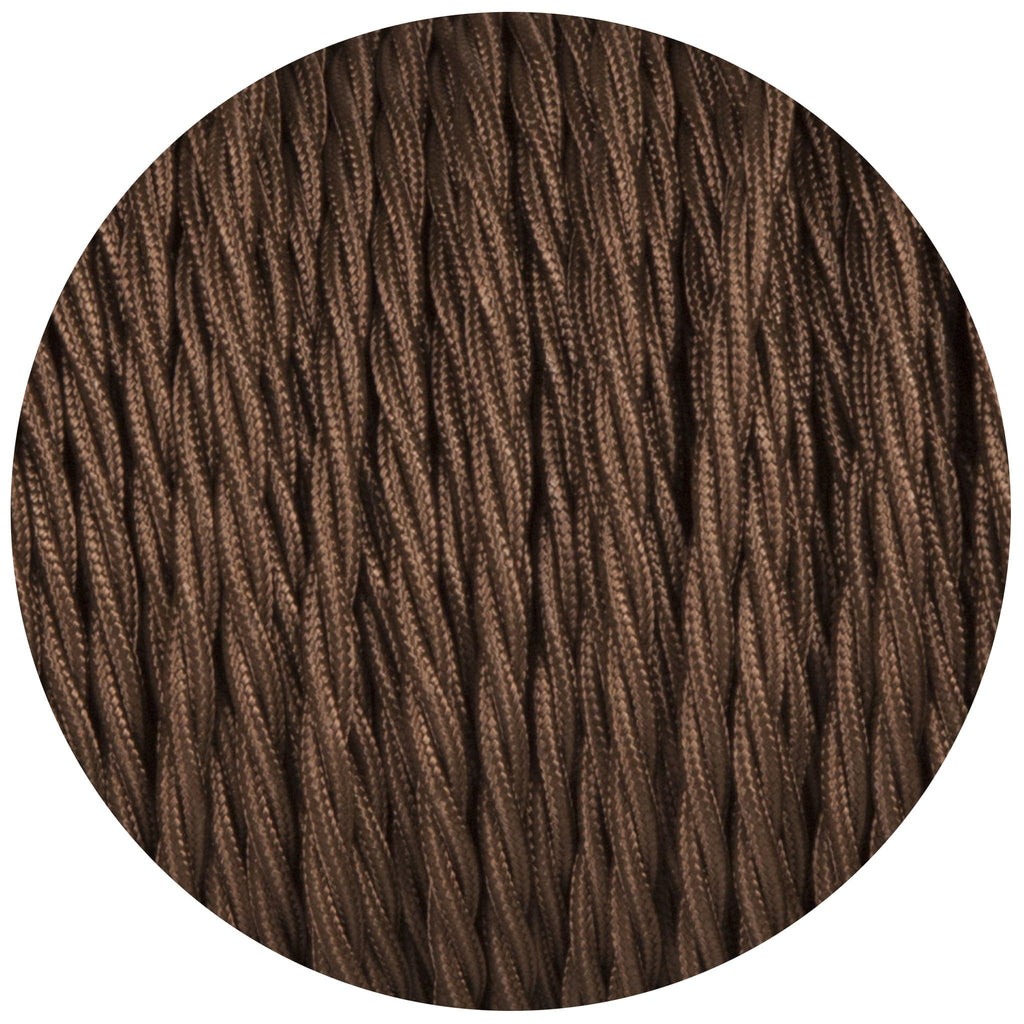 Brown Twisted Fabric Braided Cable