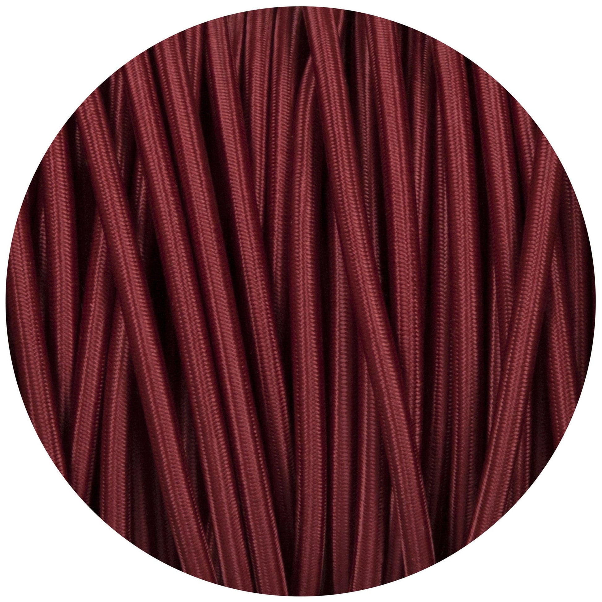 Burgundy Round Fabric Braided Cable - Enamel Shades
