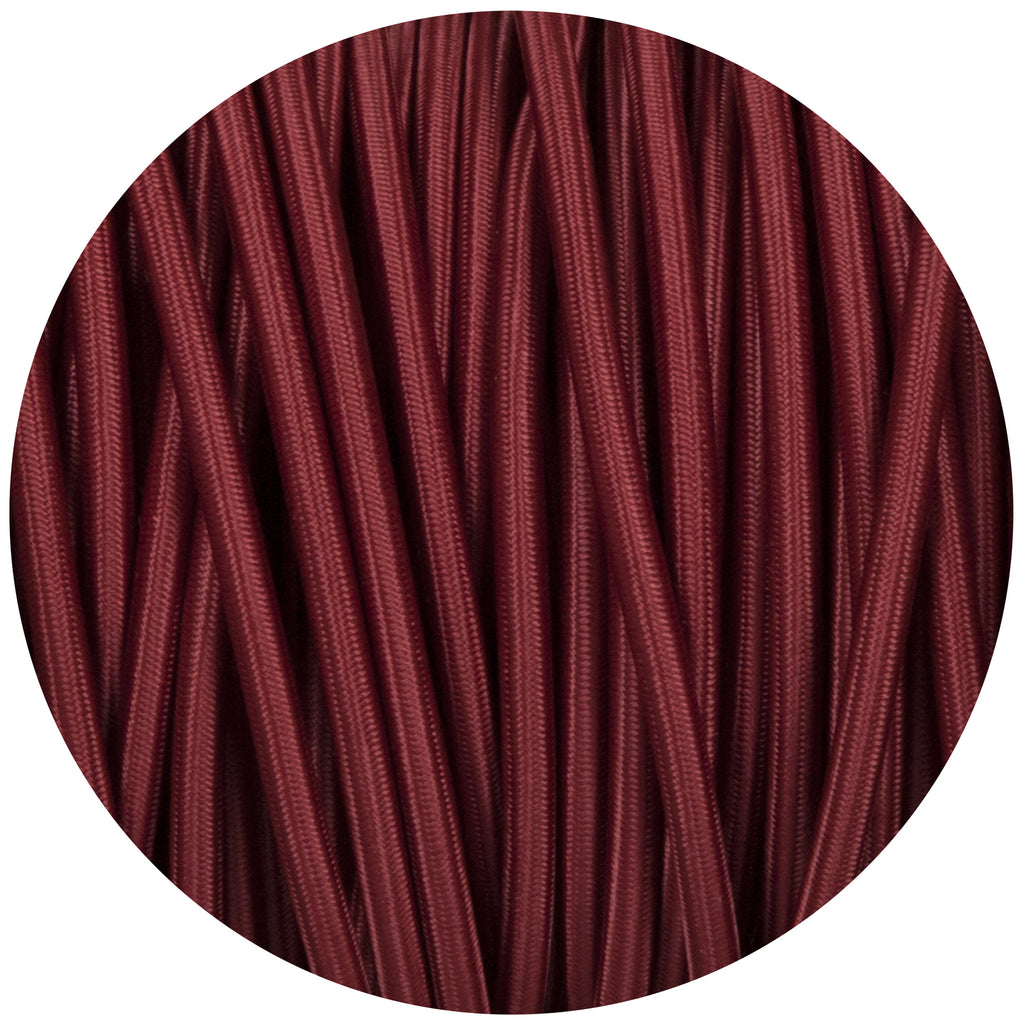 Burgundy Round Fabric Braided Cable