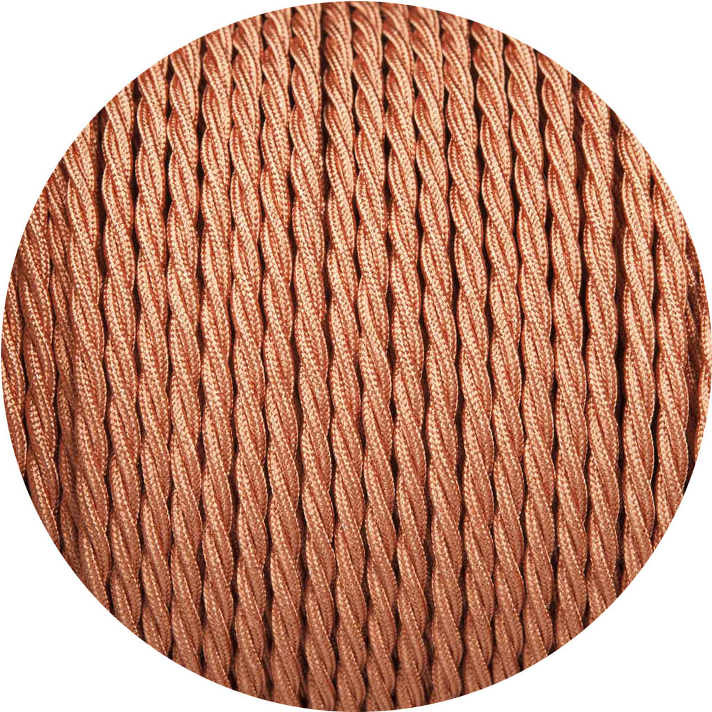 Copper Coloured Twisted Fabric Braided Cable