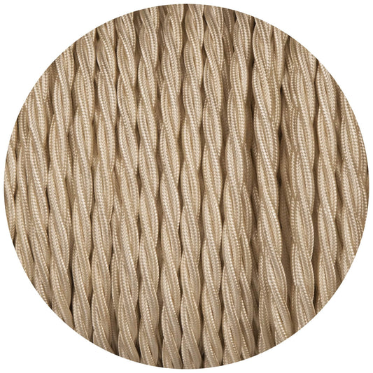 Cream Twisted Fabric Braided Cable - Enamel Shades