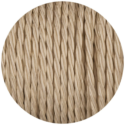 Cream Twisted Fabric Braided Cable