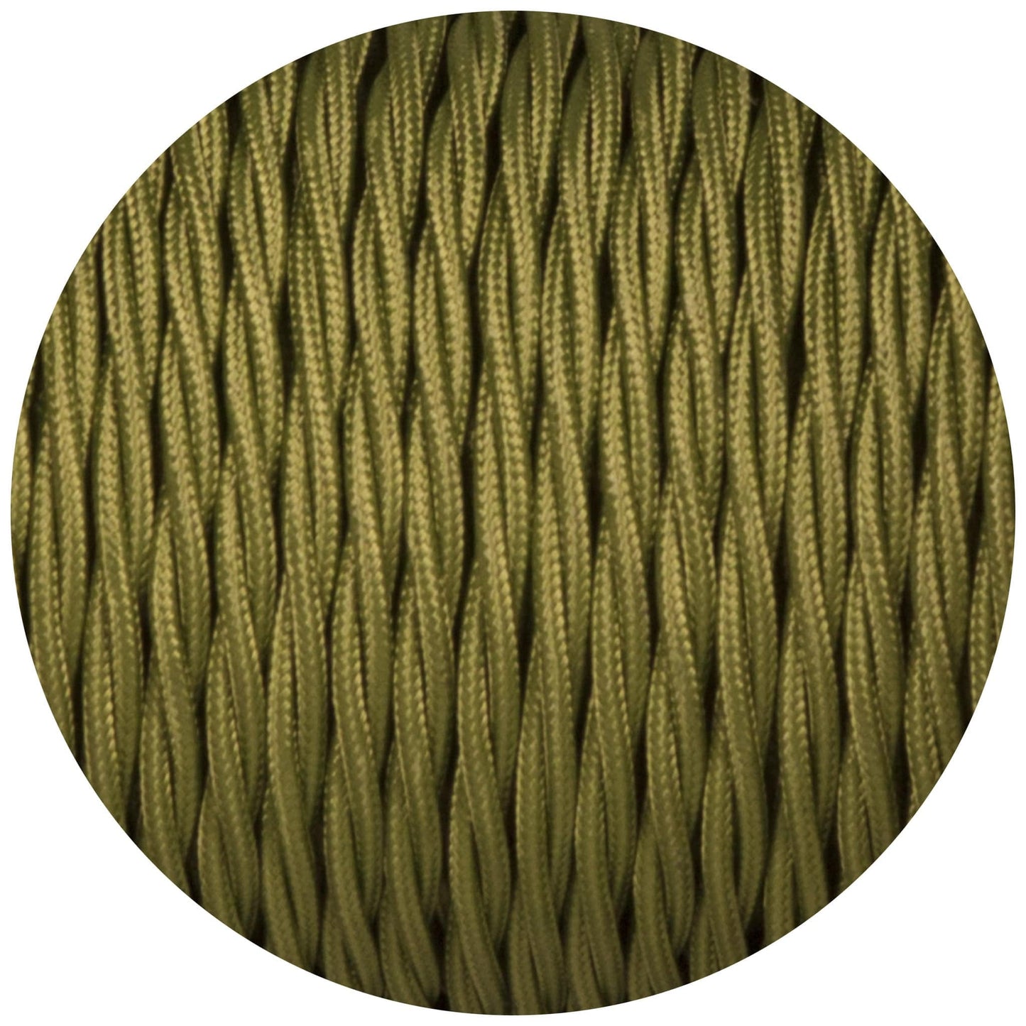 Cyprus Green Twisted Fabric Braided Cable - Enamel Shades