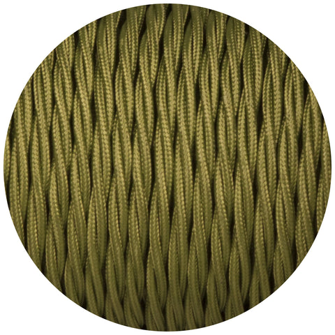 Cyprus Green Twisted Fabric Braided Cable