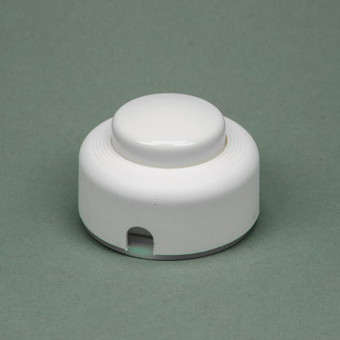 White Floor Foot Switch 50mm Diameter with Gloss Button