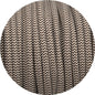 Dark Brown & White Round Fabric Cable - www.enamelshades.co.uk