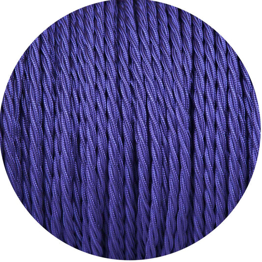 Deep Purple Twisted Fabric Braided Cable - www.enamelshades.co.uk