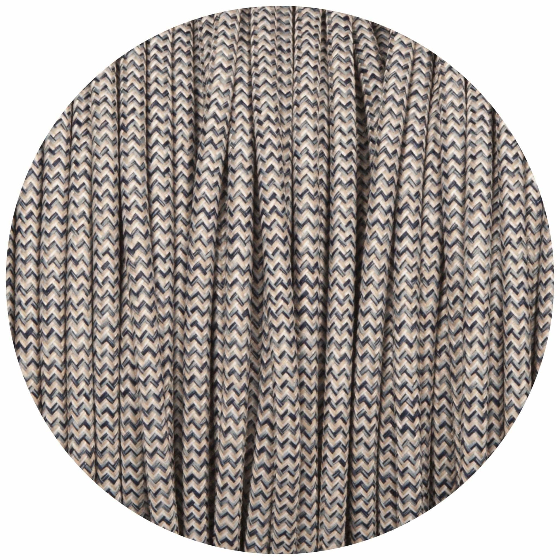 Denim & Linen Canvas Round Fabric Braided Cable - Enamel Shades