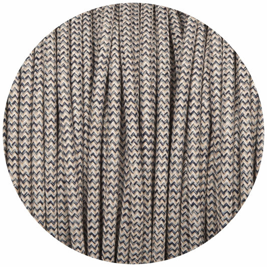 Denim & Linen Canvas Round Fabric Braided Cable - Enamel Shades