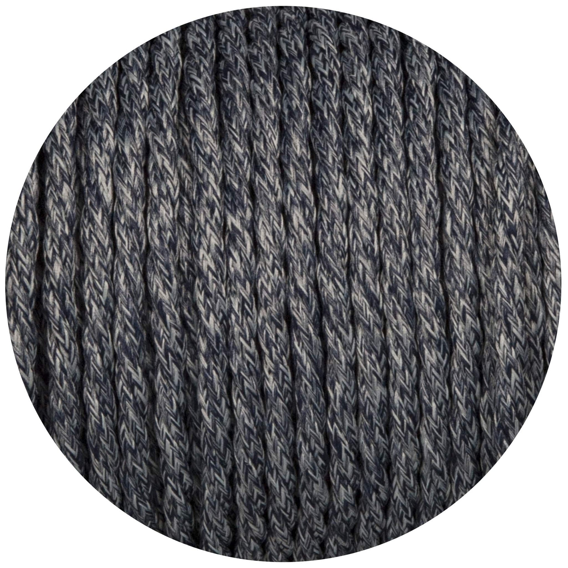 Denim Canvas Twisted Fabric Braided Cable - Enamel Shades