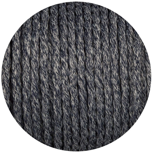Denim Canvas Twisted Fabric Braided Cable - Enamel Shades