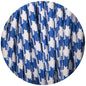Blue & White Dogtooth Round Fabric Braided Cable - Enamel Shades