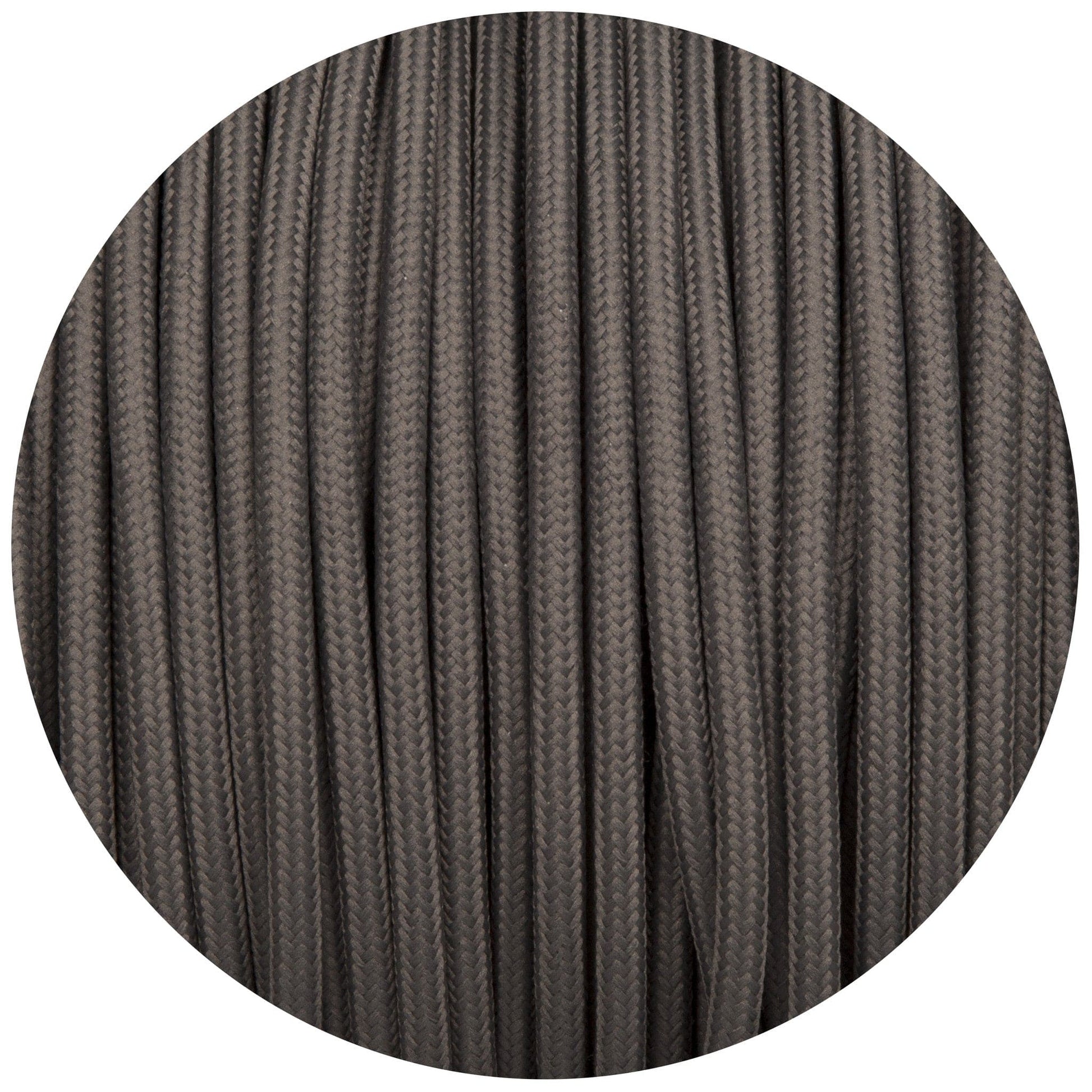 Dusk Grey Round Fabric Braided Cable - Enamel Shades