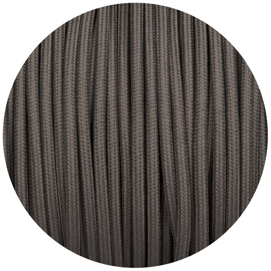 Dusk Grey Round Fabric Braided Cable - Enamel Shades