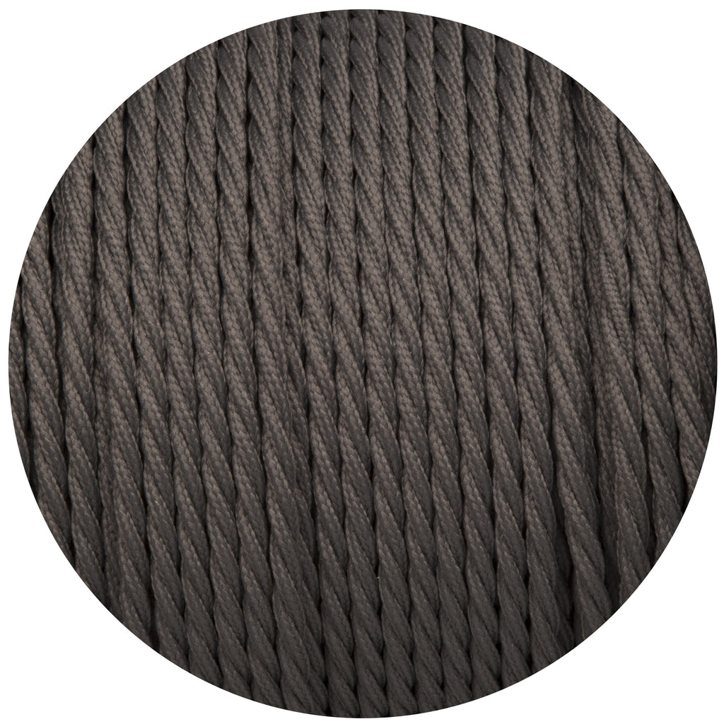 Dusk Grey Twisted Fabric Braided Cable