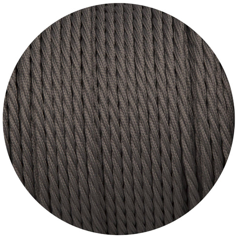 Dusk Grey Twisted Fabric Braided Cable