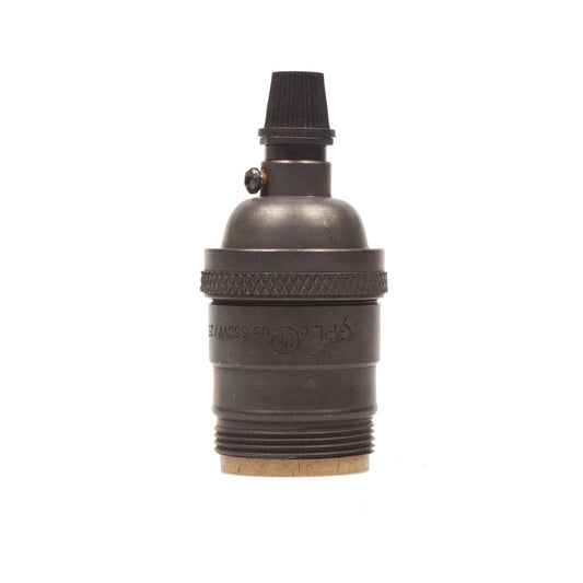 E26 UL Plain Skirt Lampholder with grip (USA ONLY) - Bronze - Enamel Shades