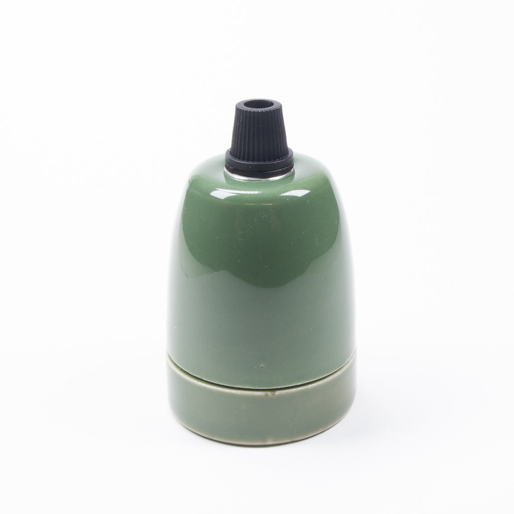 E27 Ceramic Lampholder with grip - Green