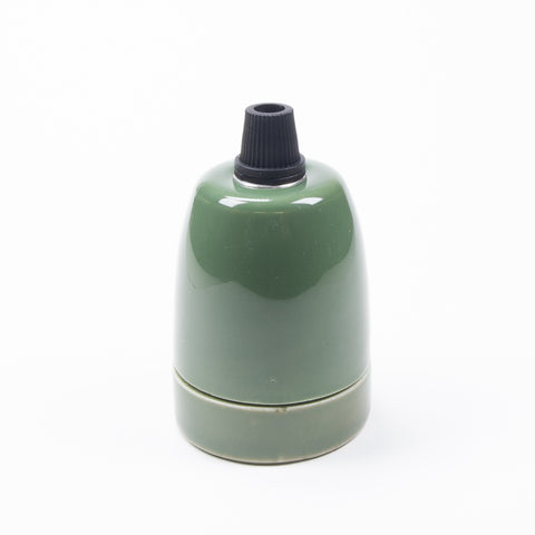 E27 Ceramic Lampholder with grip - Green