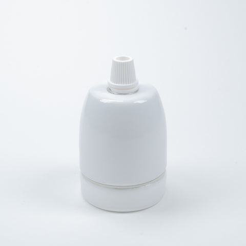 E27 Ceramic Lampholder with grip - White