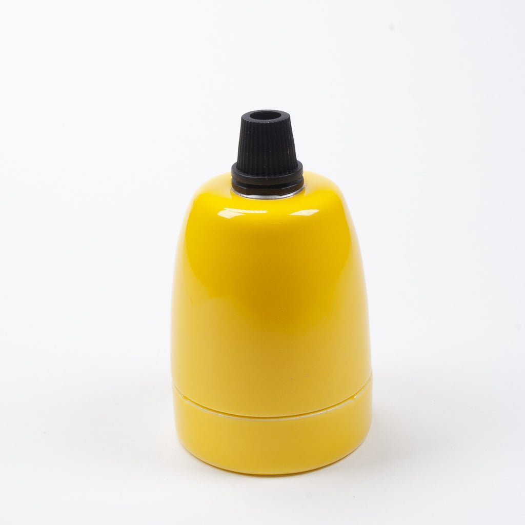 E27 Ceramic Lampholder with grip - Yellow