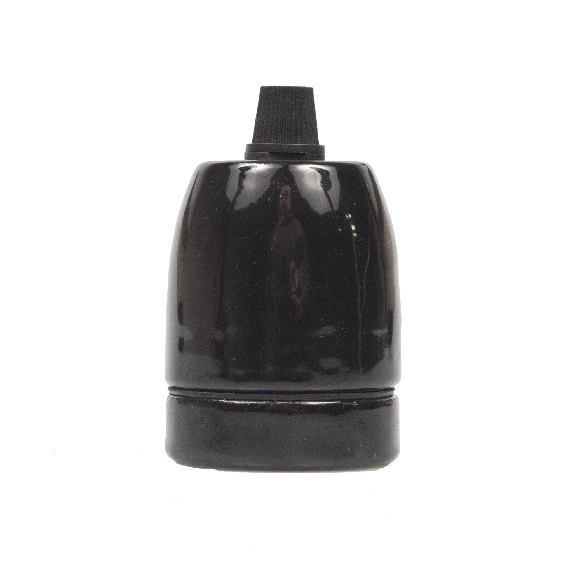 E27 Ceramic Lampholder with grip - Black - Enamel Shades