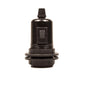 E27 Switched Black Bakelite Wide Ring Lampholder with grip - Enamel Shades