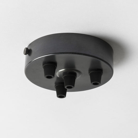 Bronze 100mm Steel Ceiling Rose - 4 Outlets - www.enamelshades.co.uk