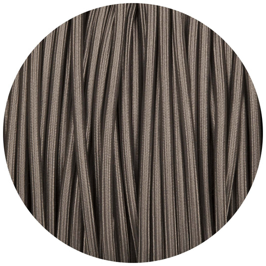 Elephant Grey Round Fabric Braided Cable - Enamel Shades