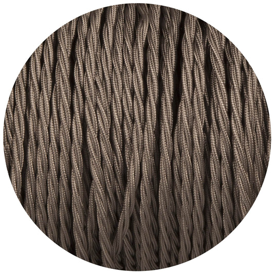 Elephant Grey Twisted Fabric Braided Cable - Enamel Shades