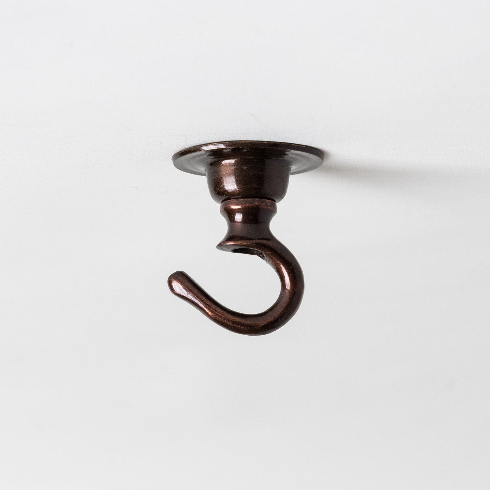 Small Ceiling Hook - Antique Copper - Enamel Shades