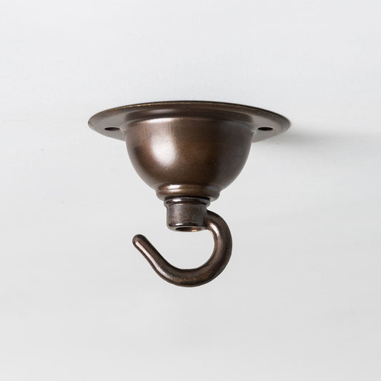 Period Ceiling Hook - Old English Brass - Enamel Shades