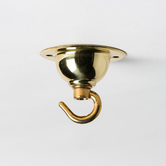 Period Ceiling Hook - Brass - Enamel Shades