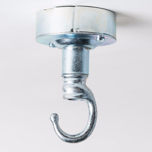 Industrial Ceiling Rose with Hook - Galvanized - Enamel Shades