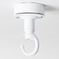 Industrial Ceiling Rose with Hook - White - Enamel Shades